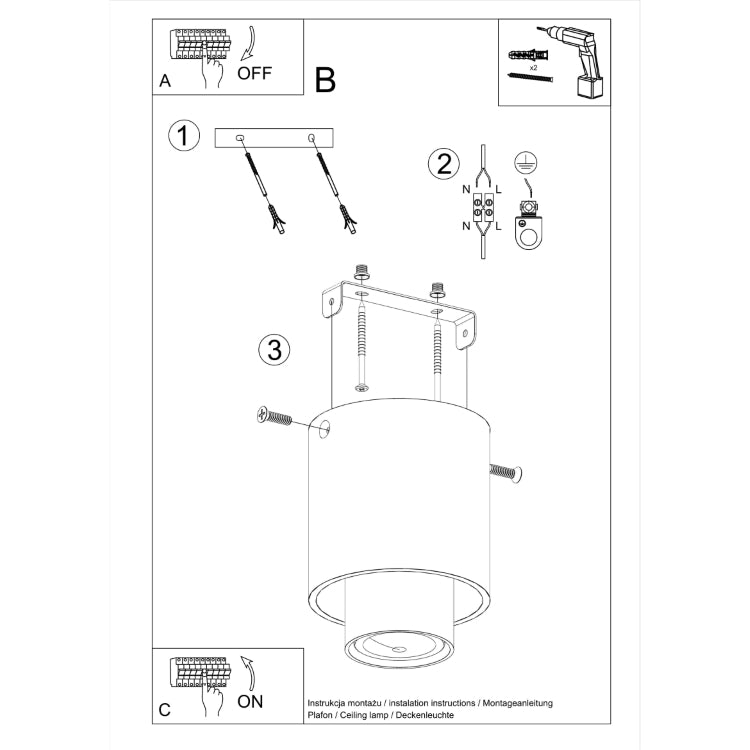 Nesi | Ceiling lamp | Black