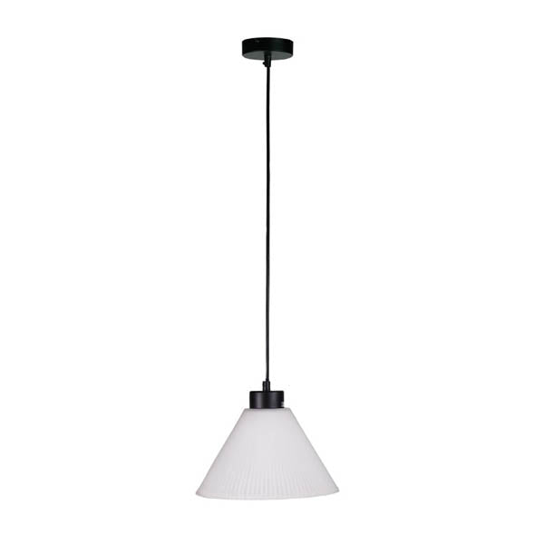 Frost Pleated Glass | Single Pendant Lamp | 25Cm