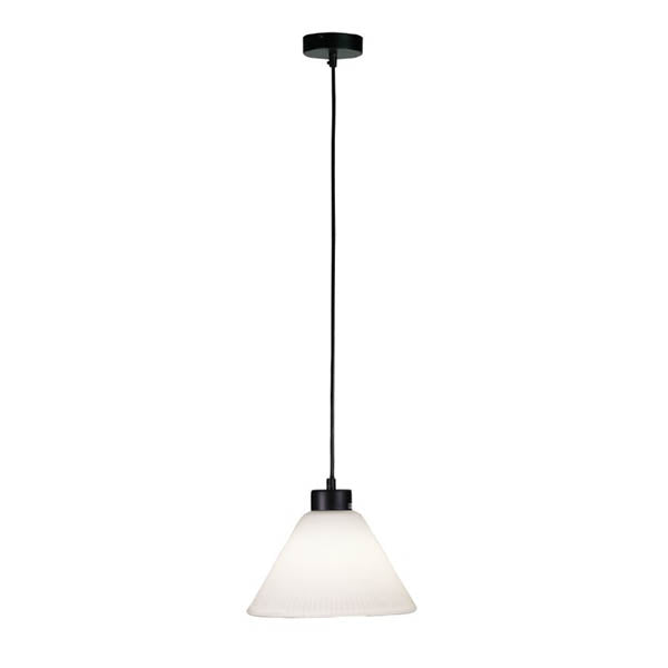 Frost Pleated Glass | Single Pendant Lamp | 25Cm